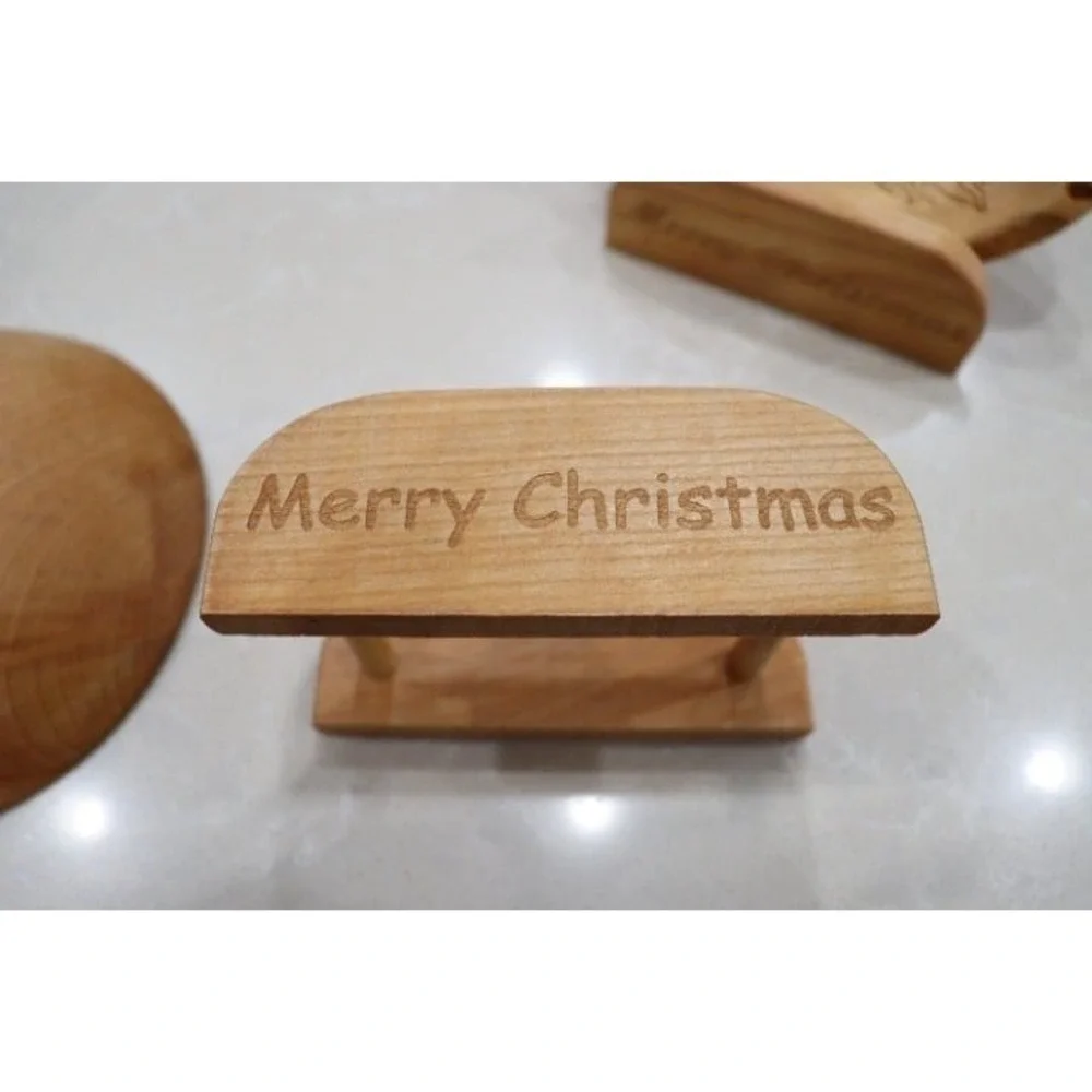Christmas Wood Bowls with Holders The Great Alaskan Bowl Co  Set/2